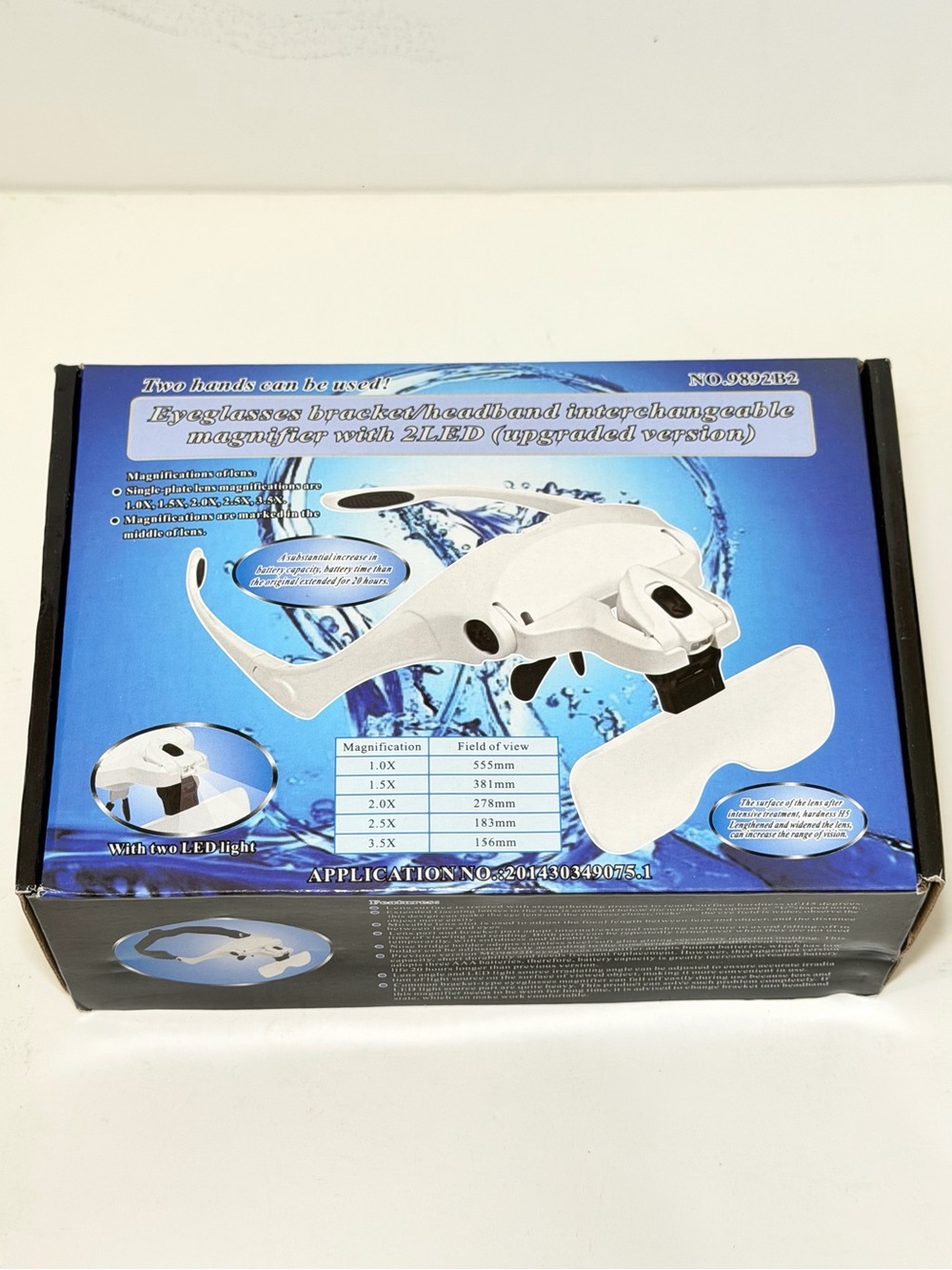 Hands-Free Headband Magnifier Glasses with 2 LED Lights & 5 Interchangeable Lens